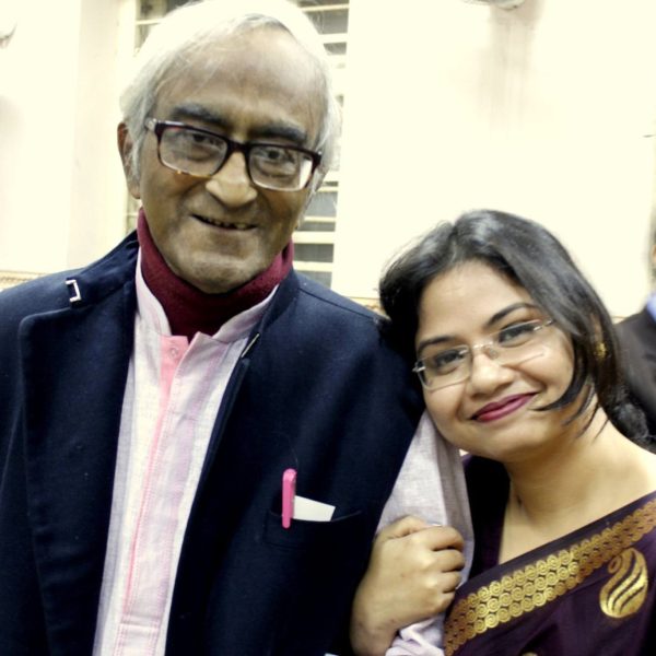 a candid momnet with legendary elocutionist Pradip Ghosh